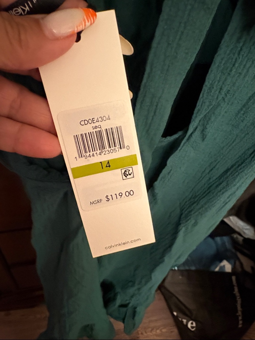 Calvin Klein Teal Maxi Dress-Skirt with Ruffle Hem - Picture 6 of 6